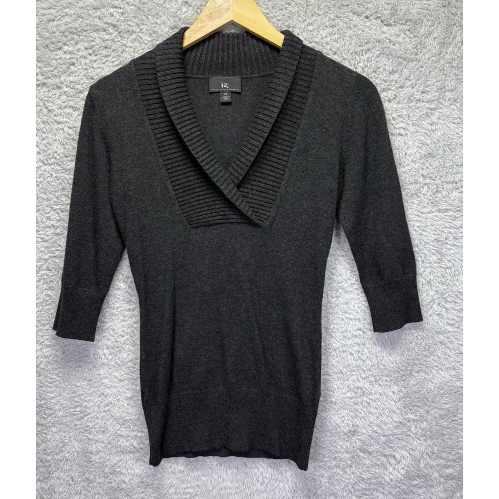 Byer California Womens S Gray Cowl Neck Sweater Half Sleeve Y2K Grunge Knit